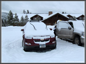 Winterweißes Auto